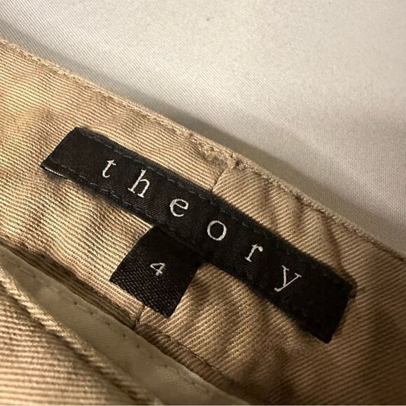 Theory Chinos Khaki Tan slim fit ankle length women’s Size 4 - Picture 8 of 10